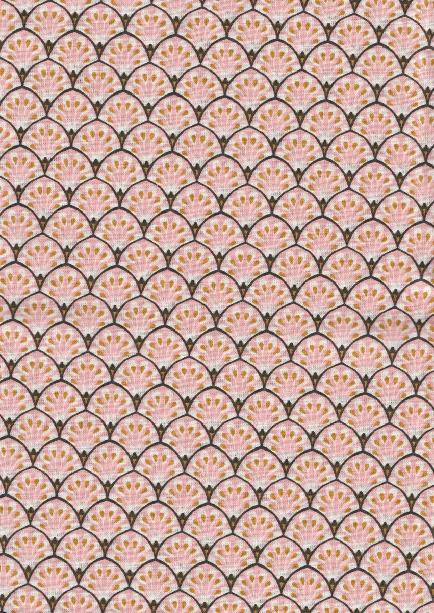 100% katoen Cretonne pauw licht roze