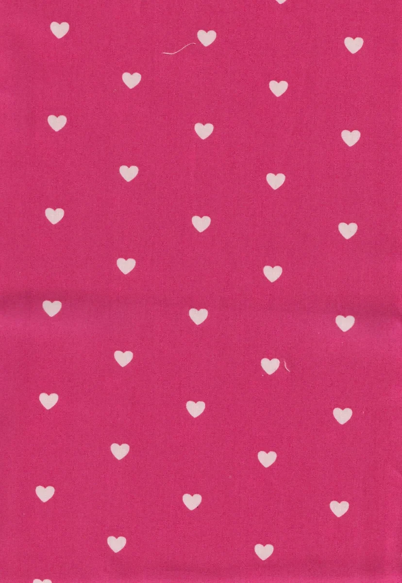 100% katoen hartjes roze-wit